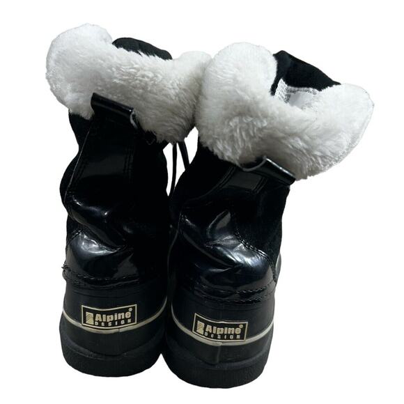 Alpine Design Black Leather Duck Boots Women’s Sz 9 Winter 7068-BLK Aspen Fur - Picture 9 of 12